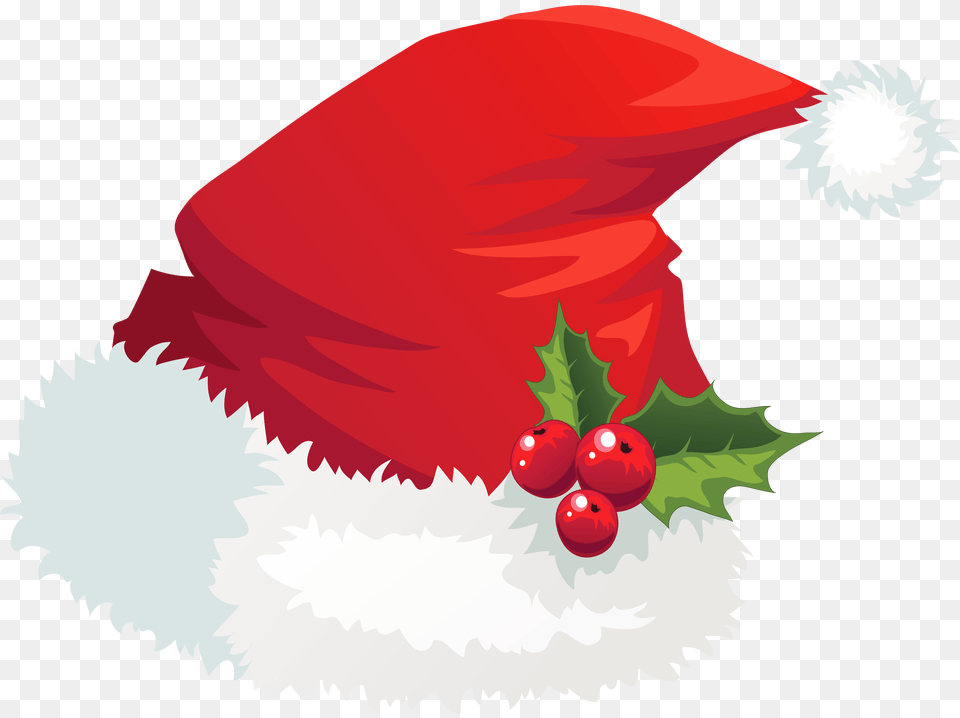 Christmas Santa Claus Hat Mistletoe, Leaf, Art, Plant, Graphics Png Image