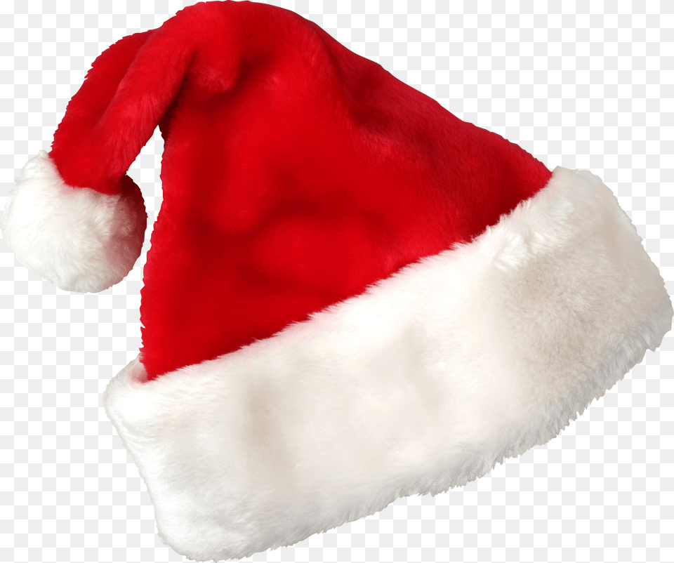 Christmas Santa Claus Hat Red White, Clothing, Fleece, Plush, Toy Png