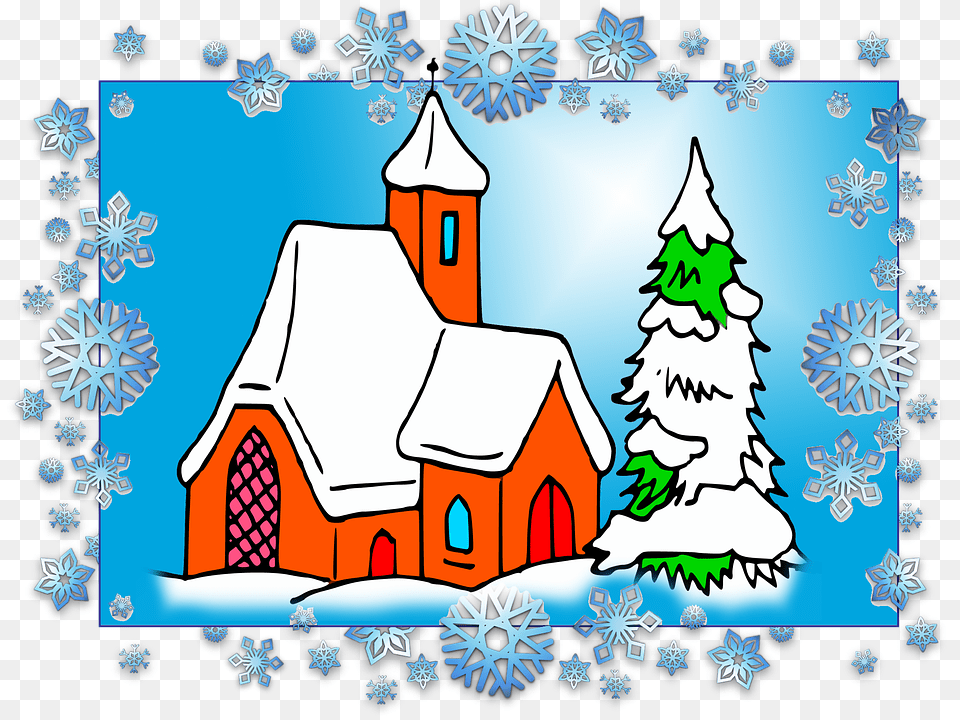 Christmas Scenario Frame Jul Kirke, Outdoors, Adult, Bride, Female Png Image