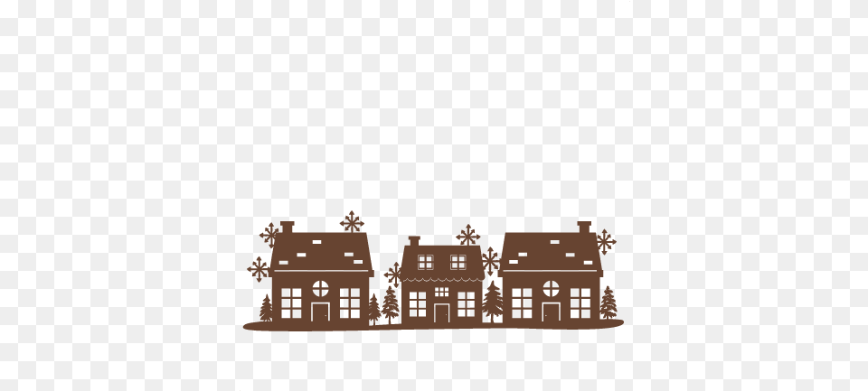 Christmas Scene Border Svg Scrapbook Cut File Cute Clipart Christmas House Free Svg, Neighborhood, Architecture, Building, Outdoors Png