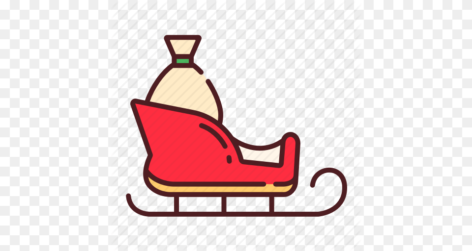 Christmas Scooter Sleigh Snow Sled Winter Xmas Icon, Device, Grass, Lawn, Lawn Mower Free Png Download