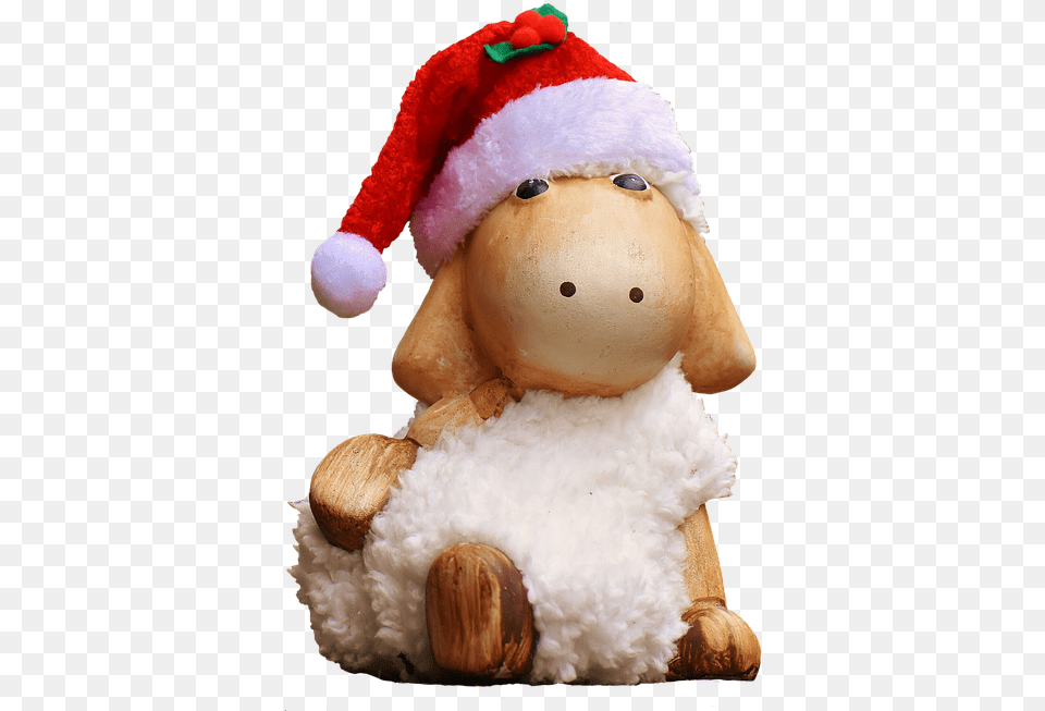 Christmas Sheep Figure Soft Toy Santa Hat Toys Christmas Cute Figure, Nature, Outdoors, Snow, Snowman Png Image