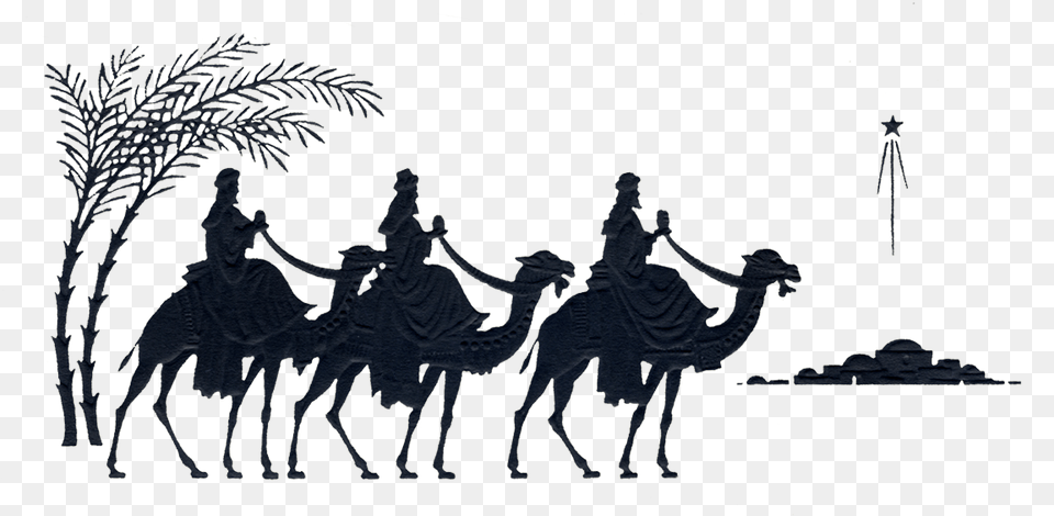 Christmas Silhouettes Three Wise Men, Plant, Art, Animal, Horse Free Transparent Png