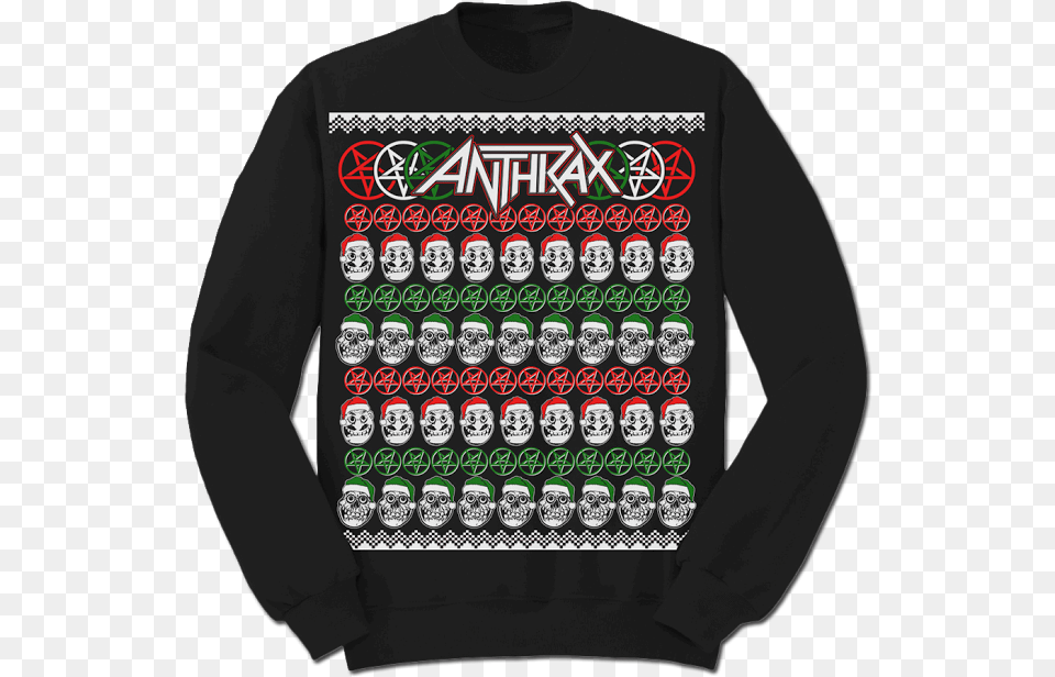 Christmas Skulls Sweater, Clothing, Knitwear, Long Sleeve, Sleeve Png Image