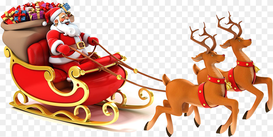 Christmas Sled Image Santa Claus Ka, Baby, Person, Outdoors, Face Free Png Download