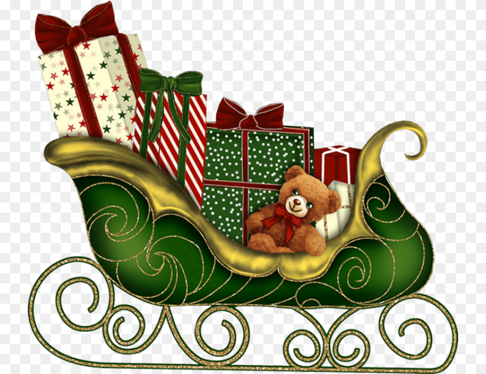 Christmas Sleigh For Art, Furniture, Teddy Bear, Toy, Gift Png