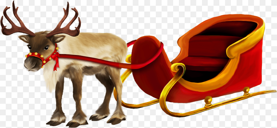 Christmas Sleigh Reindeer And Sleigh Free Transparent Png