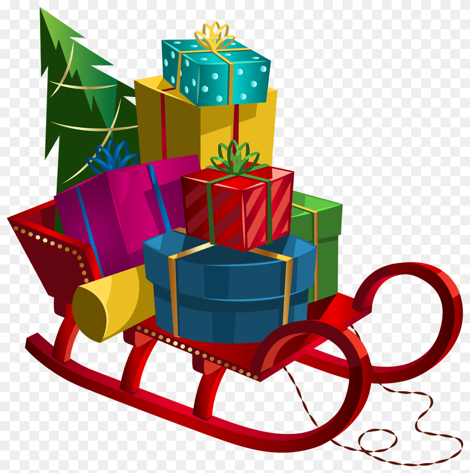 Christmas Sleigh With Gifts Clip Art Gallery, Bulldozer, Machine Png