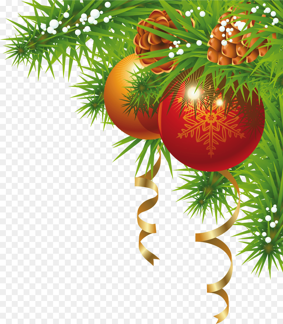 Christmas Small Corner Christmas New Year Greetings, Conifer, Plant, Tree, Accessories Png