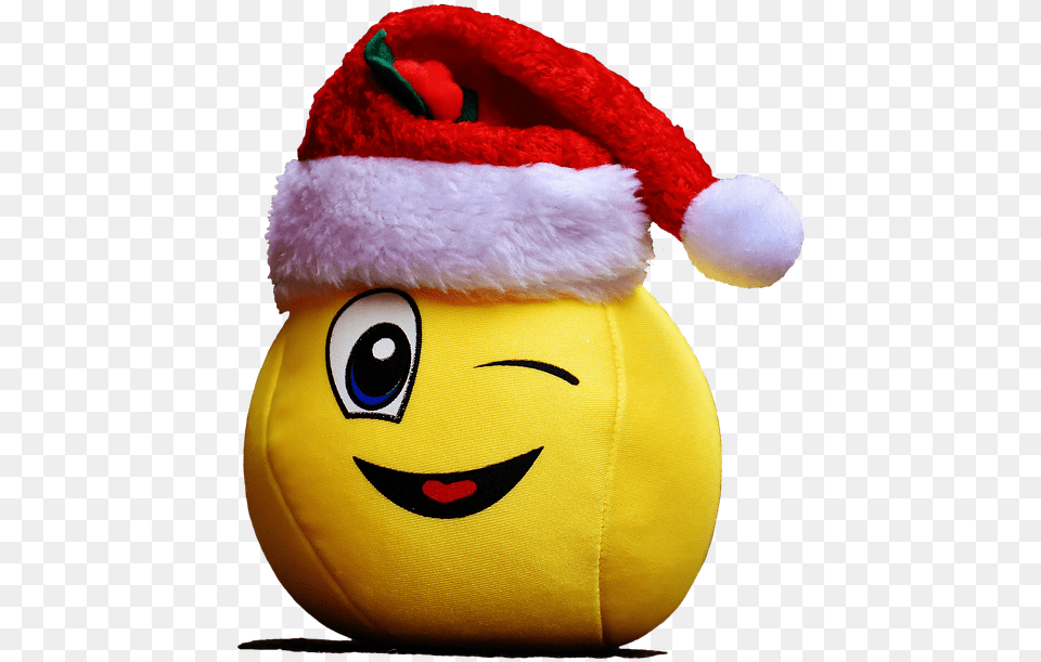 Christmas Smiley Funny Laugh Wink Santa Hat Christmas Smiley, Plush, Toy Free Transparent Png