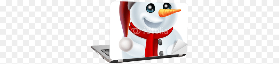 Christmas Snowman In Santa Hat Laptop Sticker U2022 Pixers We Live To Change Snowman, Computer, Electronics, Pc, Nature Png Image