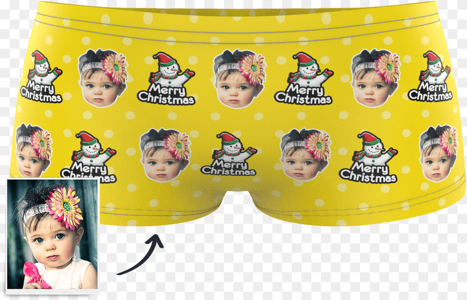 Christmas Snowman Kids Boxer Briefs Printed Face Underpants, Baby, Person, Head, Clothing Free Transparent Png