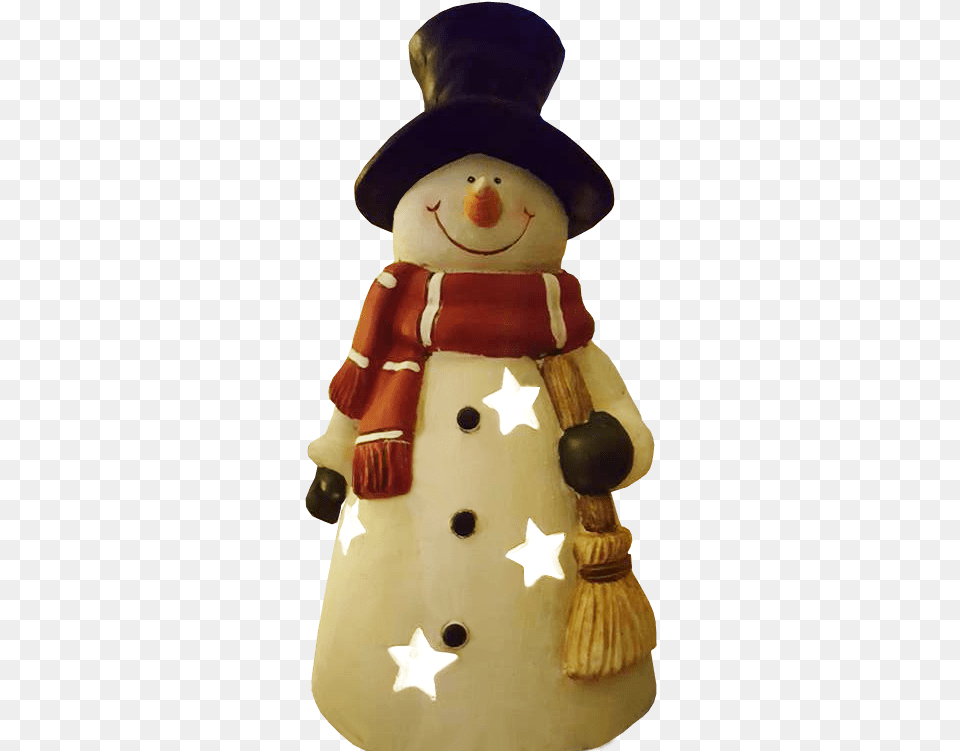 Christmas Snowman Wearing Hat Transparent Background Snowman, Nature, Outdoors, Winter, Snow Free Png Download