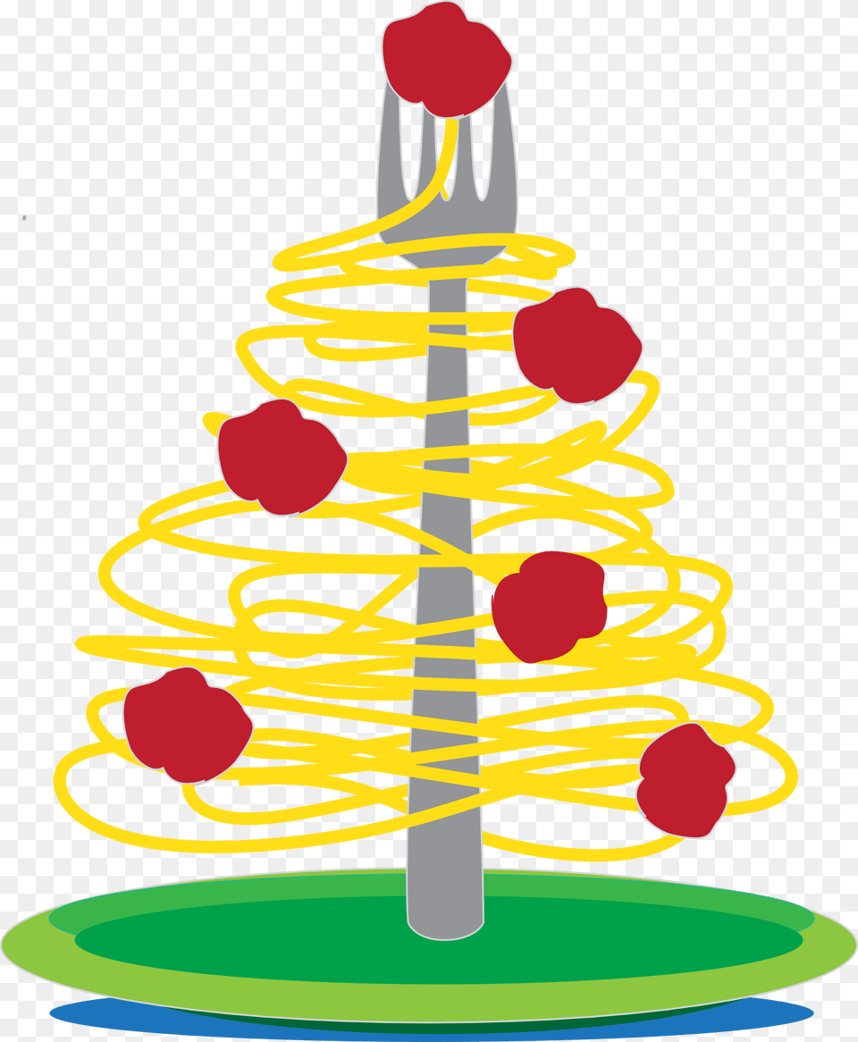 Christmas Spaghetti And Meatballs, Cutlery, Fork, Birthday Cake, Cake Png Image