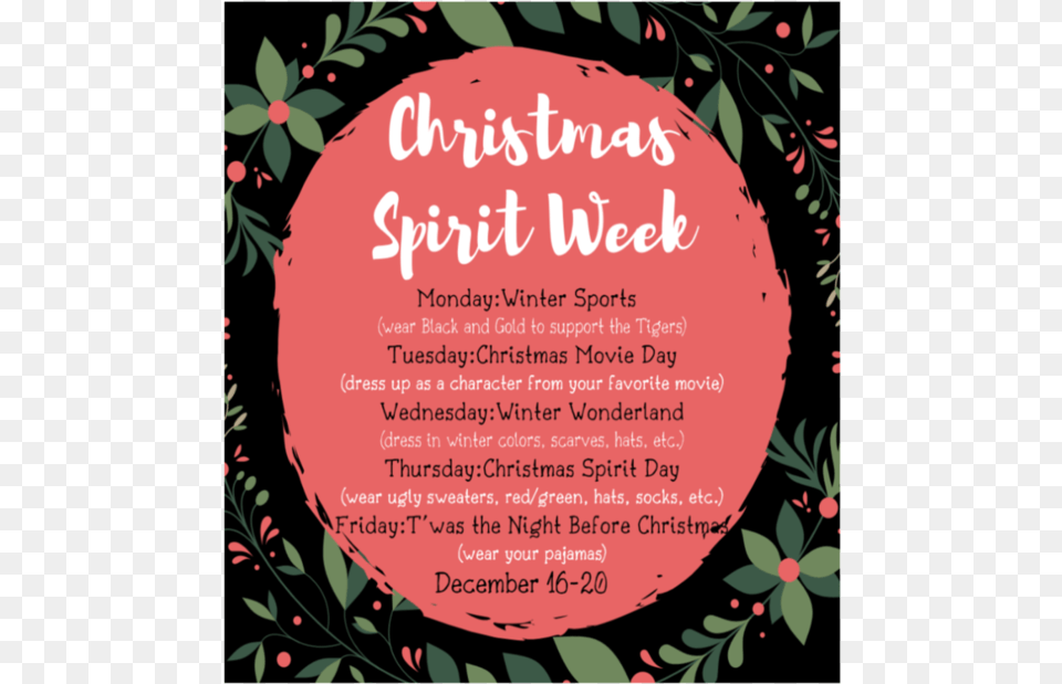 Christmas Spirit Week, Advertisement, Poster Png Image