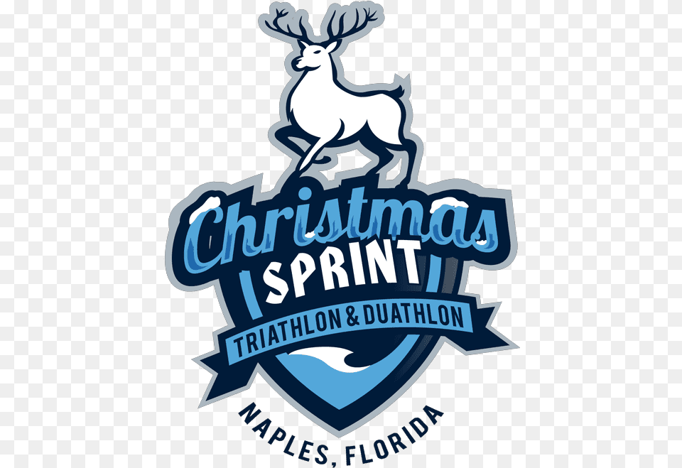 Christmas Sprint Triathlon Amp Duathlon Reindeer, Logo, Animal, Deer, Mammal Free Transparent Png