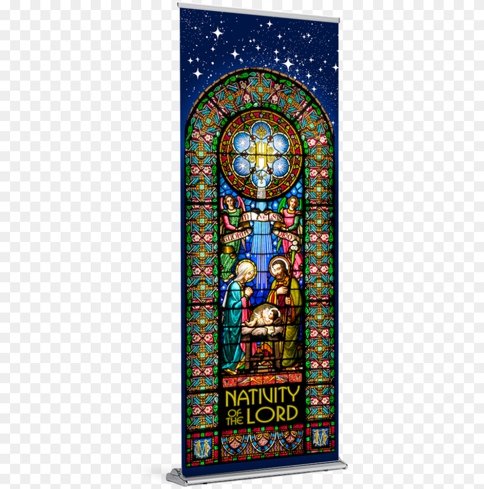 Christmas Stained Glass Banner Stained Glass, Art, Stained Glass, Adult, Male Free Png Download