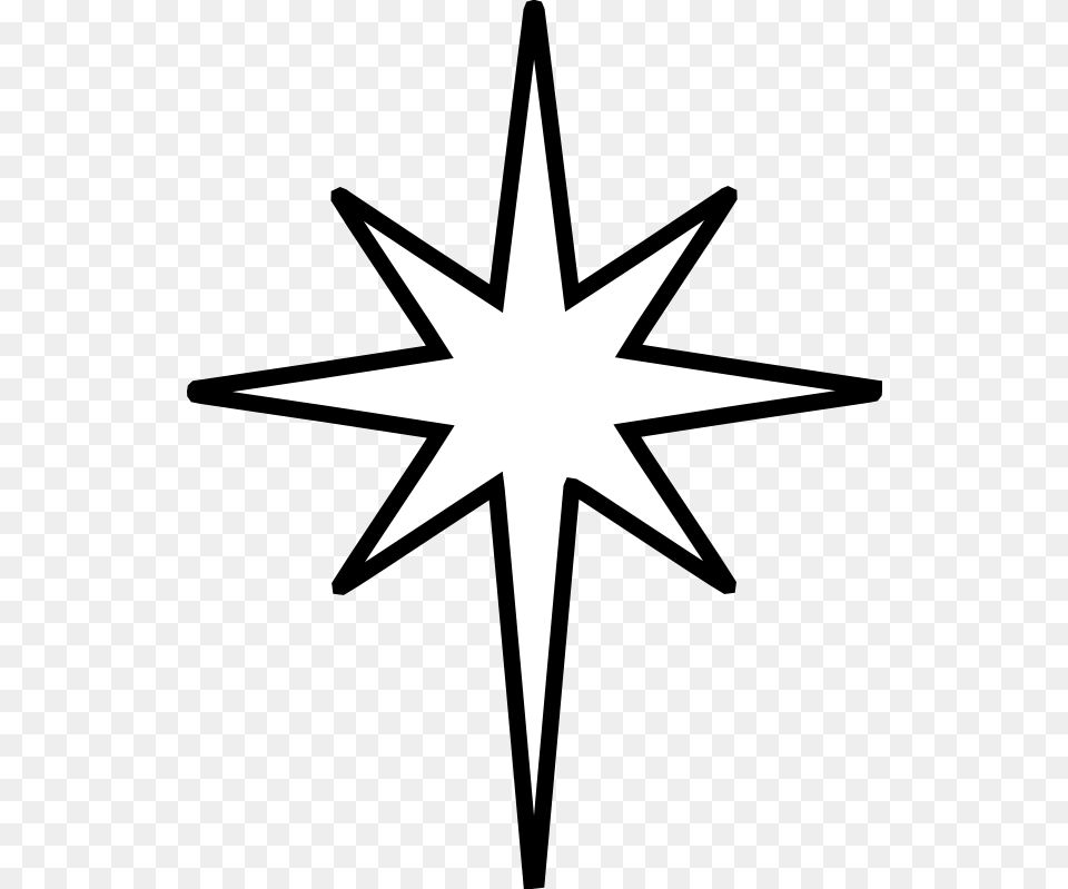 Christmas Star Clip Art Black And White The Nativity Star Is, Star Symbol, Symbol, Cross Free Transparent Png