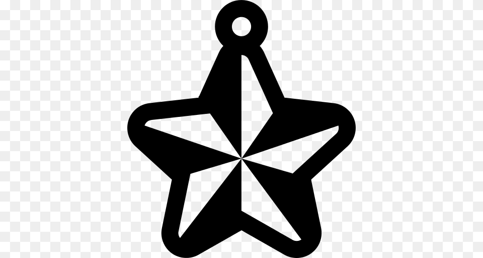 Christmas Star Icon, Gray Png