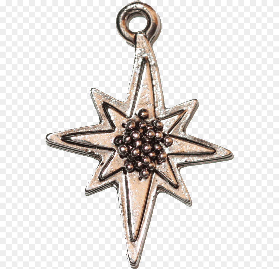 Christmas Star Silver Pendant, Accessories, Star Symbol, Symbol, Jewelry Png Image