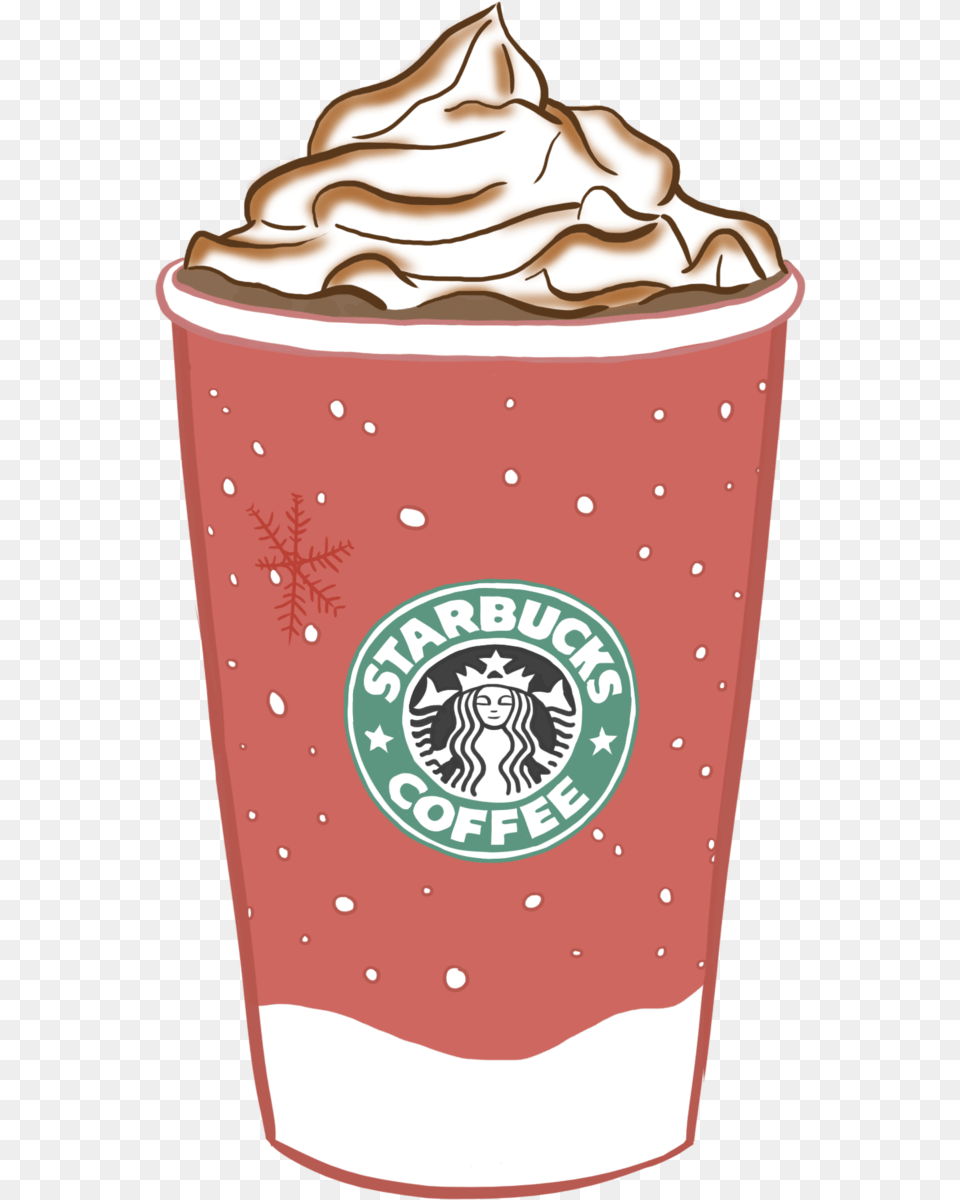 Christmas Starbucks Cup Image Starbucks, Cream, Dessert, Food, Whipped Cream Png