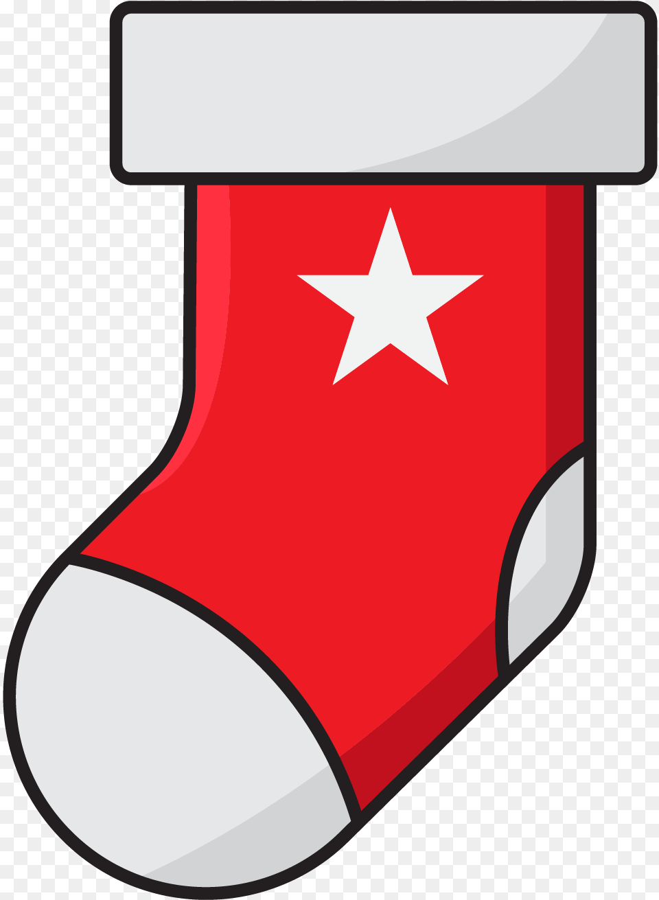 Christmas Stocking Icon With Star Vertical, Clothing, Hosiery, Christmas Decorations, Festival Free Png