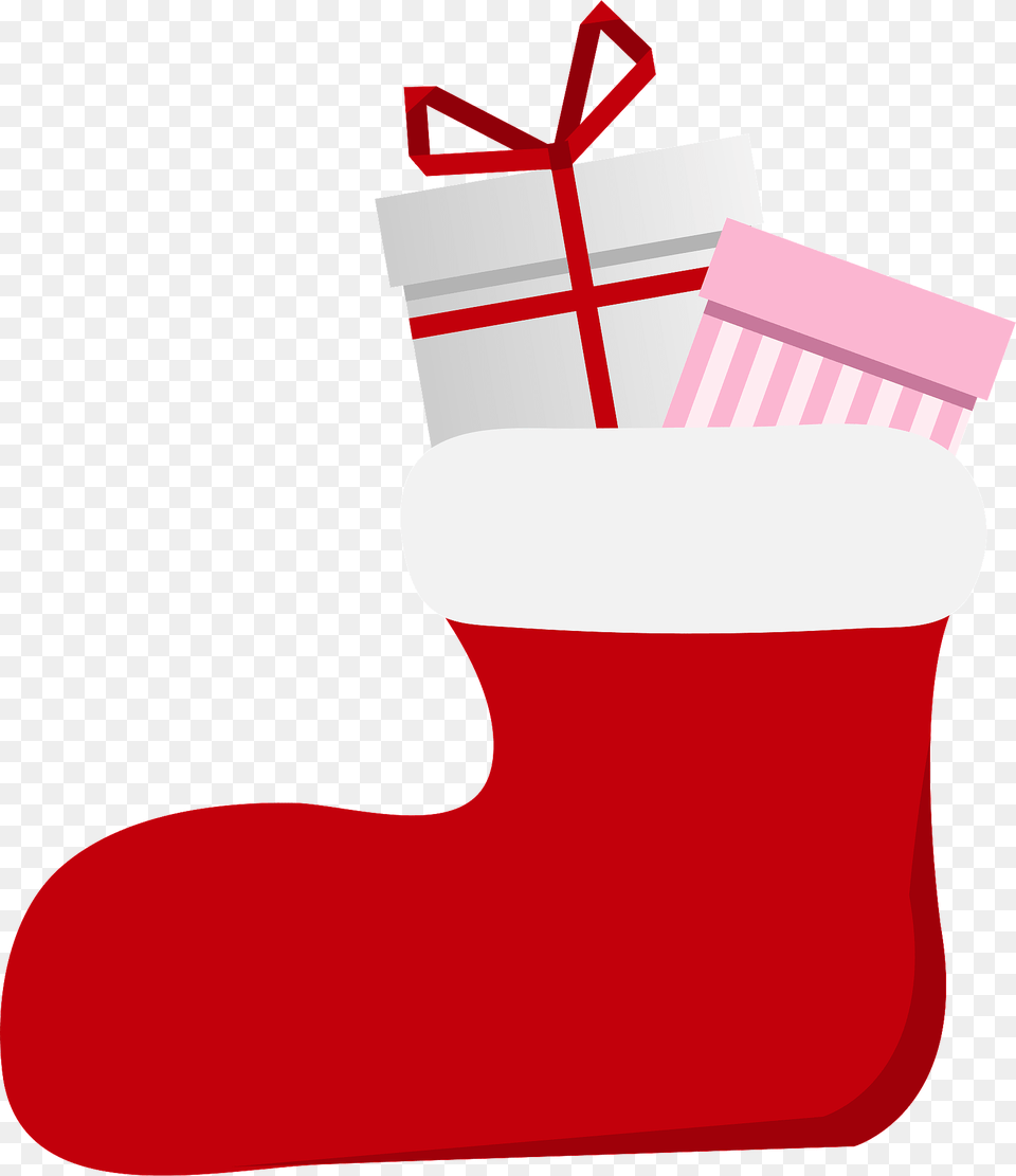 Christmas Stocking Is Filled With Gifts Clipart, Clothing, Gift, Hosiery, Christmas Decorations Png