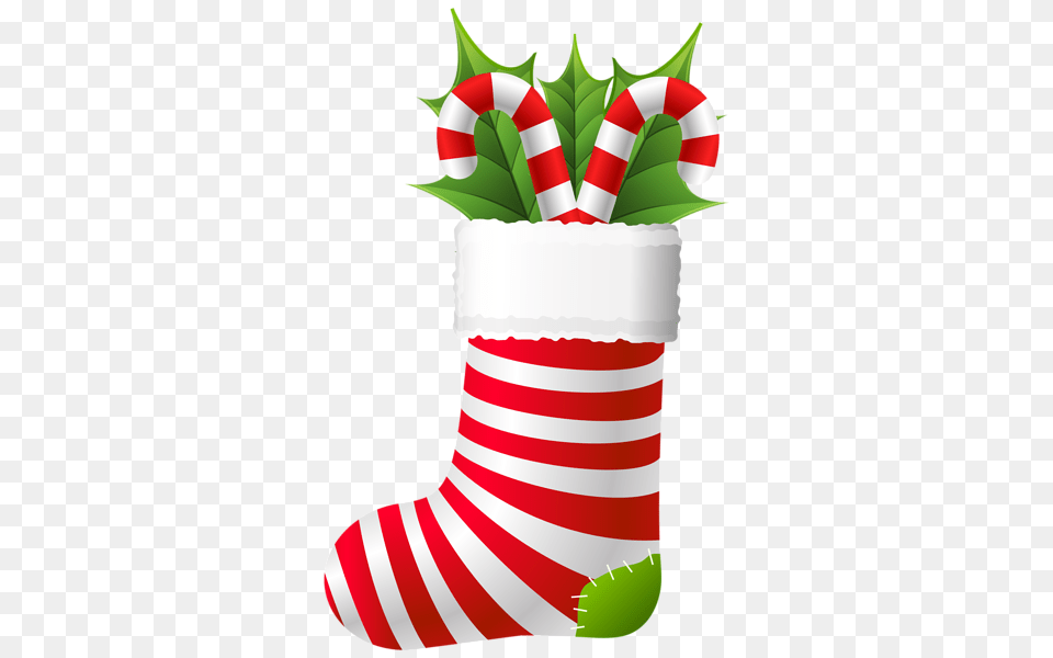 Christmas Stocking With Candy Canes Clip Art Projects To Try, Gift, Hosiery, Festival, Clothing Free Png Download