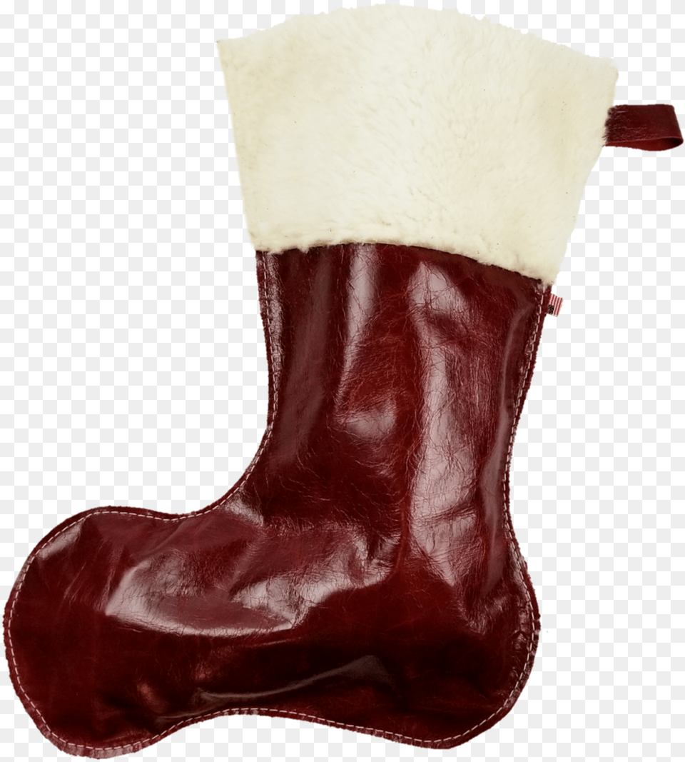 Christmas Stockings In Italian Red Leather, Clothing, Footwear, Shoe, Boot Free Png Download