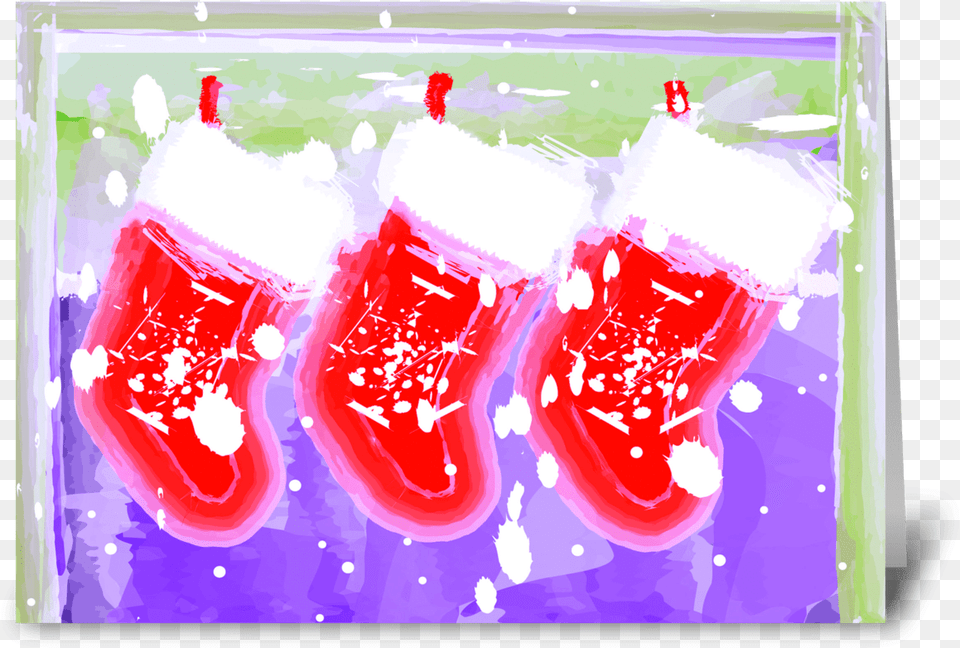 Christmas Stockings Of Joy Greeting Card Greeting Card, Hosiery, Clothing, Festival, Christmas Decorations Free Png