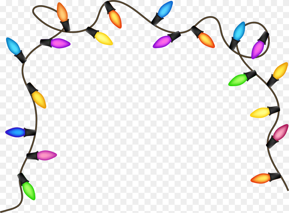 Christmas String Lights Transparent Background, Paper, Confetti Free Png