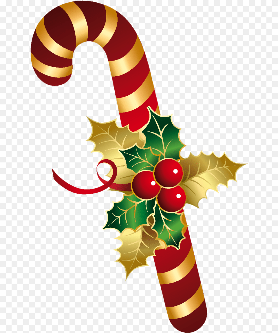 Christmas Sugar Cane With Mistletoe Image Candy Cane Clip Art, Dynamite, Weapon, Stick Free Transparent Png