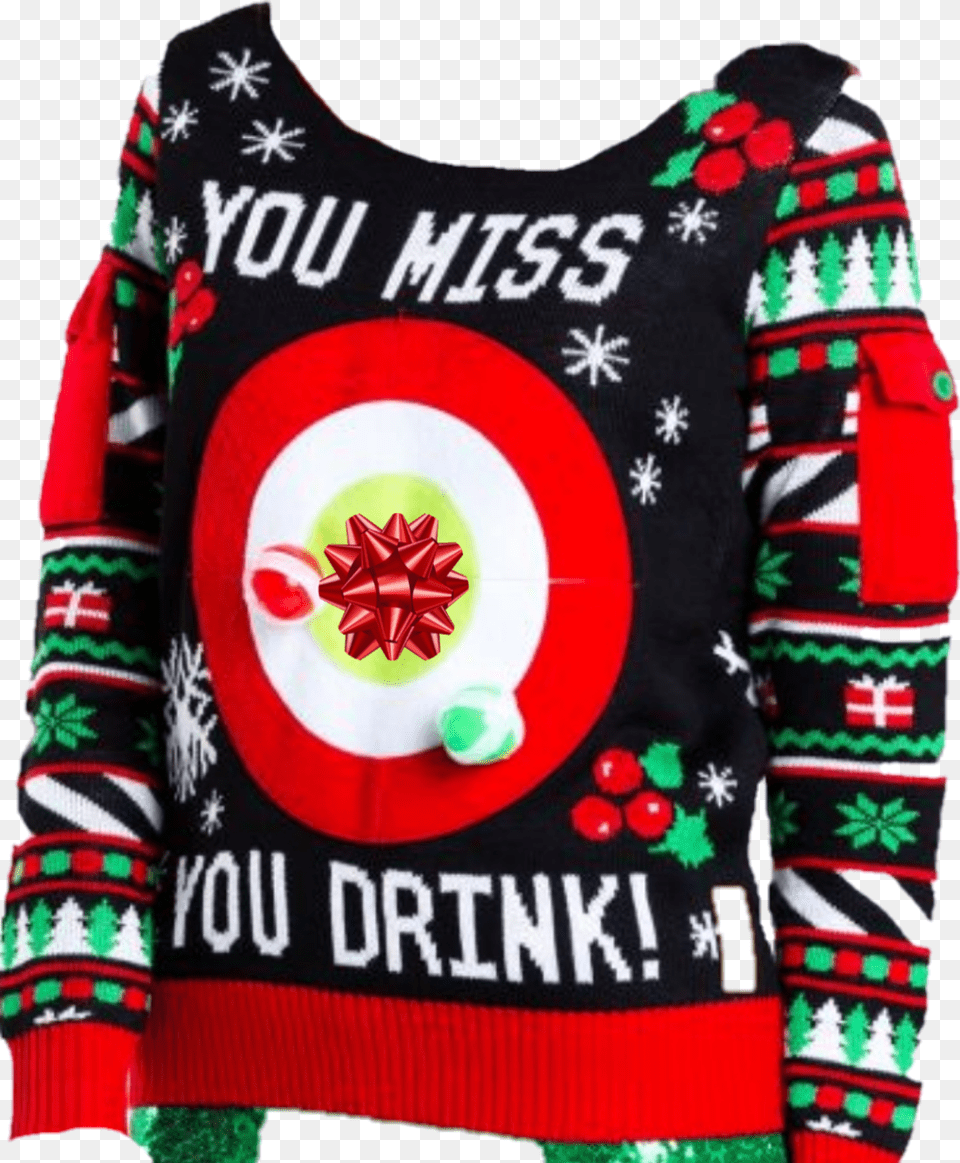 Christmas Sweater Contest Ugly Funny Libertymoon74 Drinking Ugly Christmas Sweater, Clothing, Knitwear, Sweatshirt, Adult Free Png
