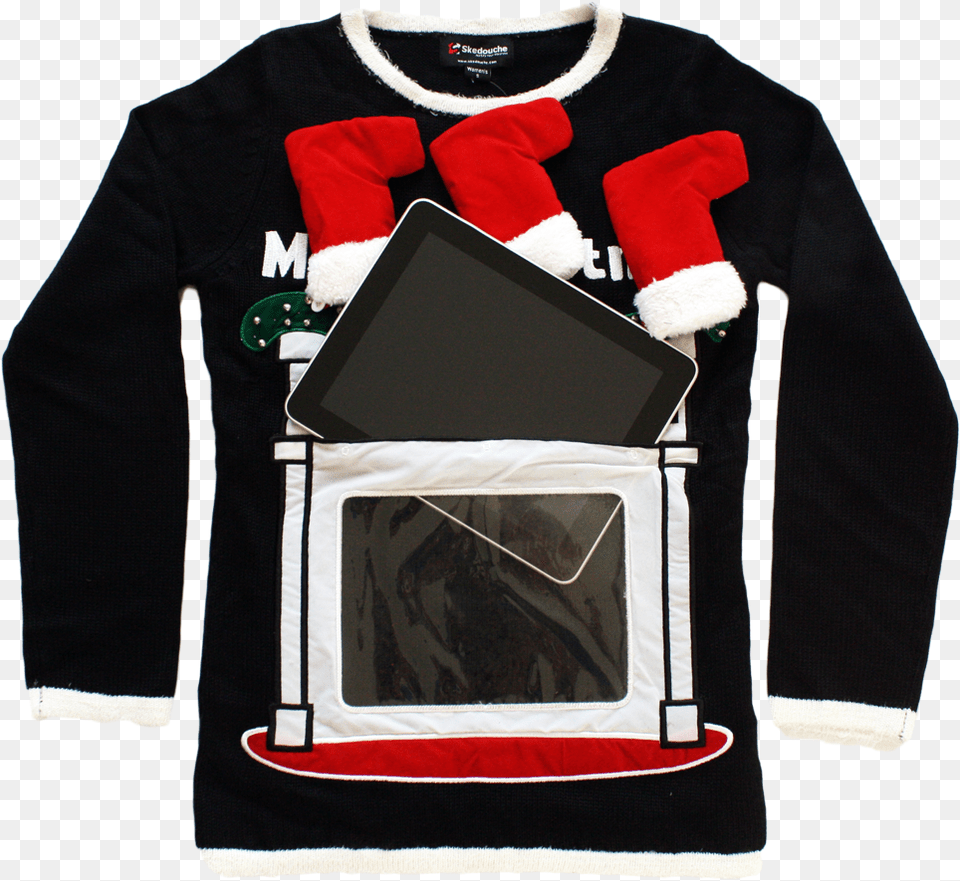 Christmas Sweater Fits Ipad Kindle Fire And Other Ipad Fireplace Christmas Sweater, Clothing, Sleeve, Long Sleeve, Jacket Png