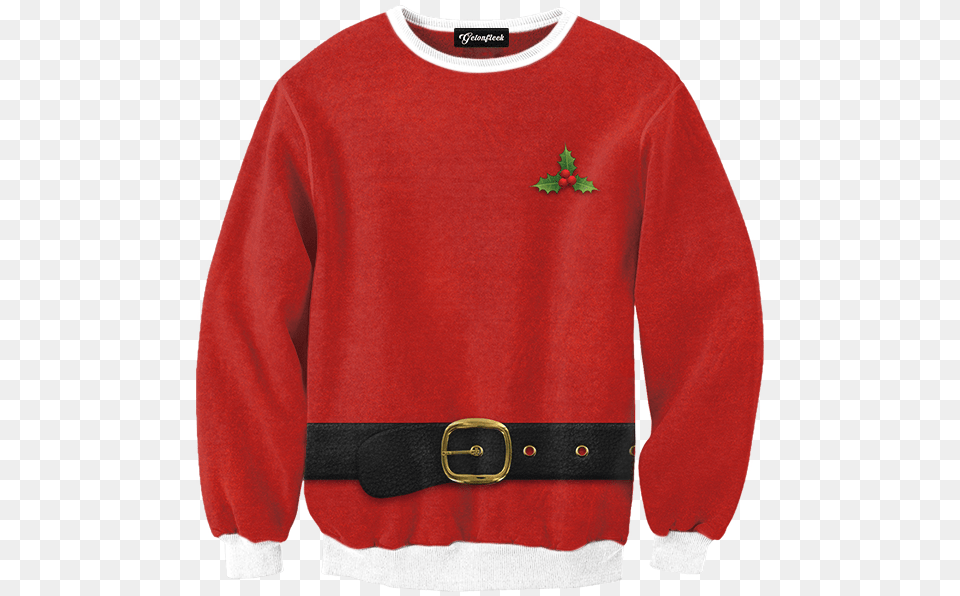 Christmas Sweater Santa Ugly Long Sleeve, Clothing, Knitwear, Long Sleeve, Sweatshirt Free Png
