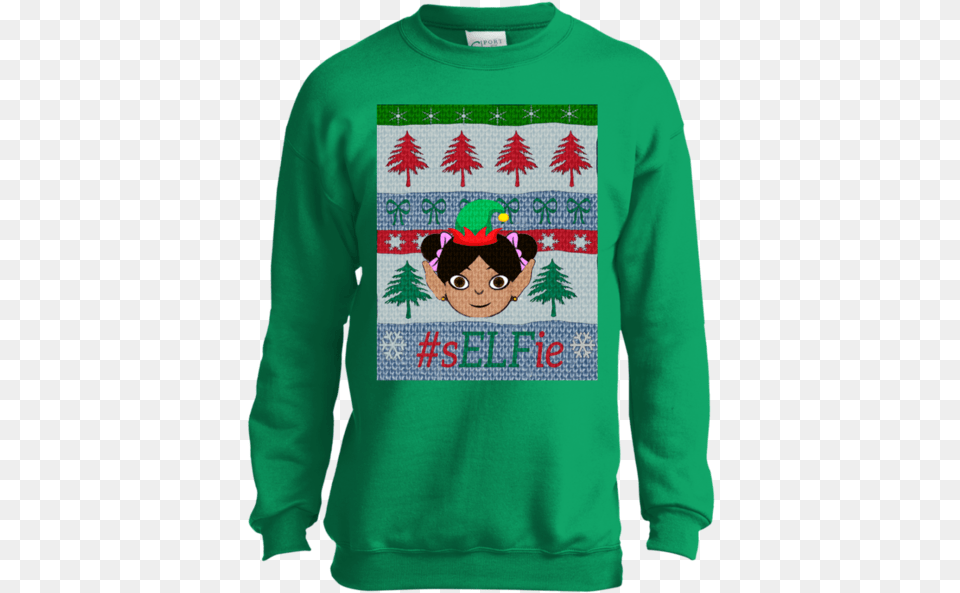 Christmas Sweatshirt Little Pigtails Ya Done Messed Up A A Ron Sweatshirt, Applique, Clothing, Knitwear, Long Sleeve Free Png