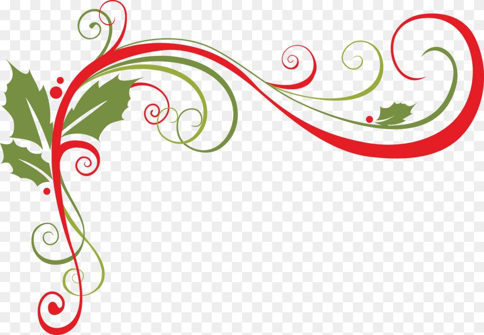 Christmas Swirls Clipart, Art, Floral Design, Graphics, Pattern Png