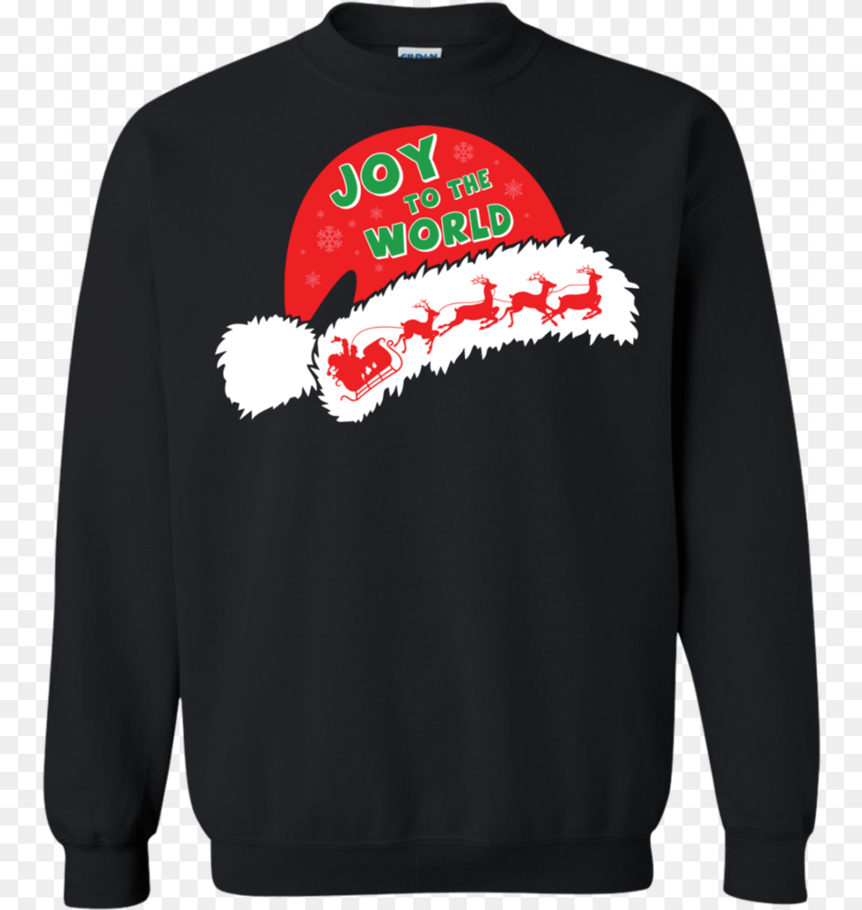 Christmas T Shirt Joy To The World Printed Crewneck Christmas Jumper, Clothing, Hoodie, Knitwear, Sweater Png