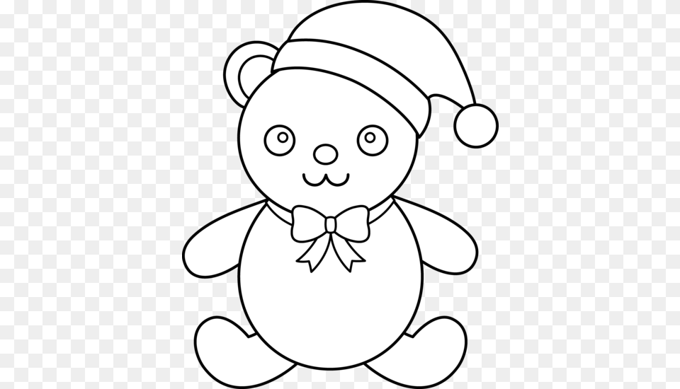 Christmas Teddy Bear Line Art, Face, Head, Person, Toy Png Image