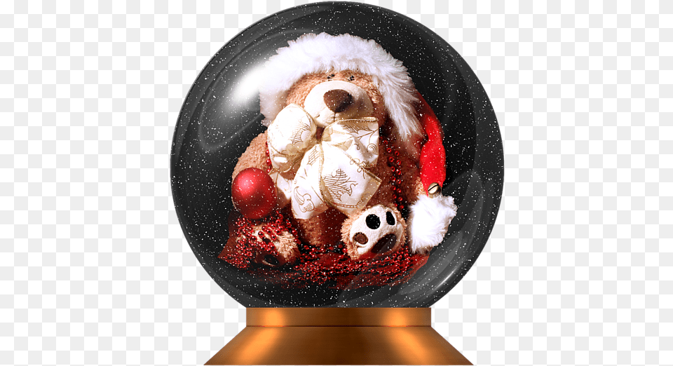 Christmas Teddy Snow Globe Santa Claus, Sphere, Teddy Bear, Toy, Photography Free Png