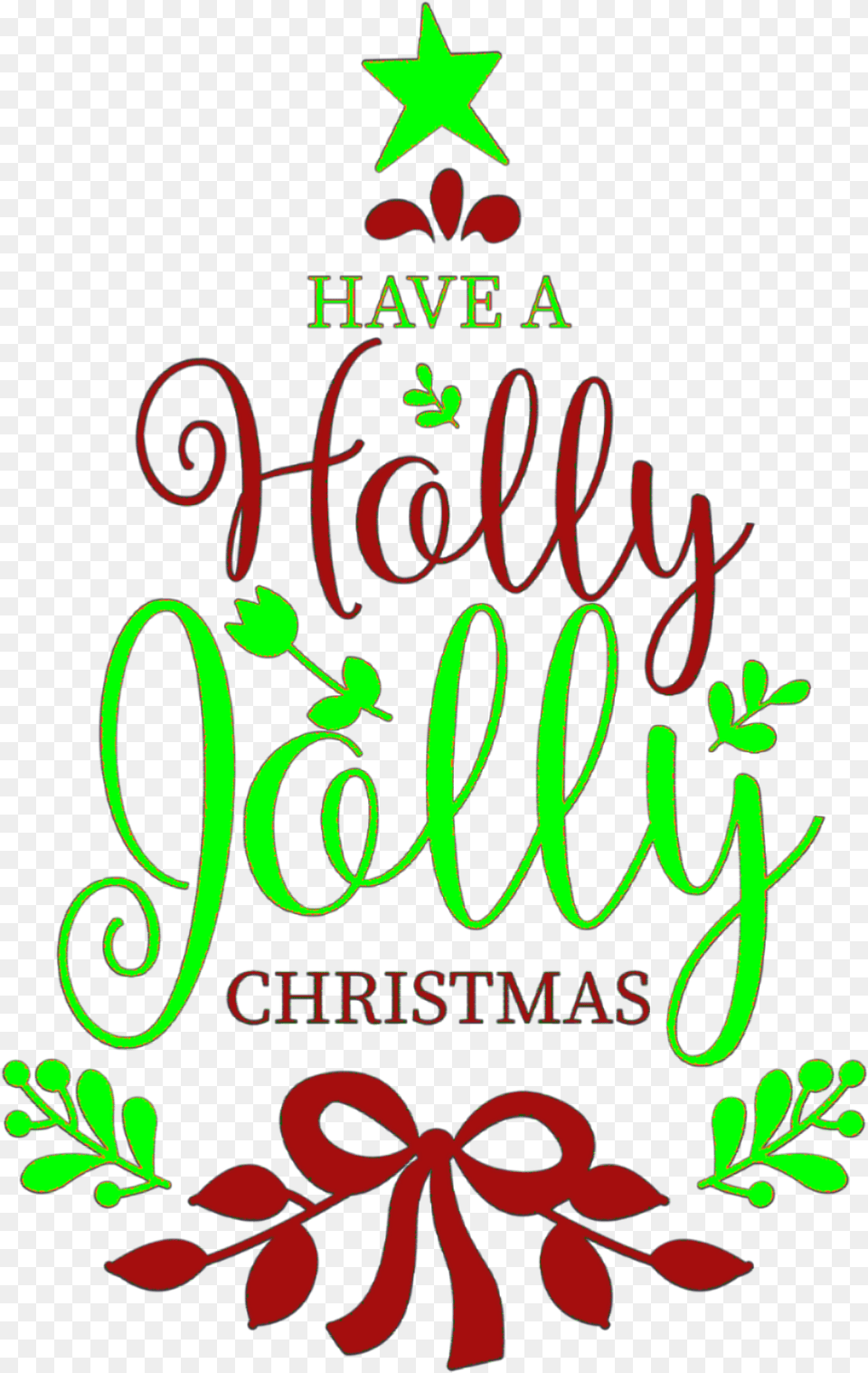 Christmas Text Holly Jolly Song Quote Tree Star, Envelope, Greeting Card, Mail Free Png Download