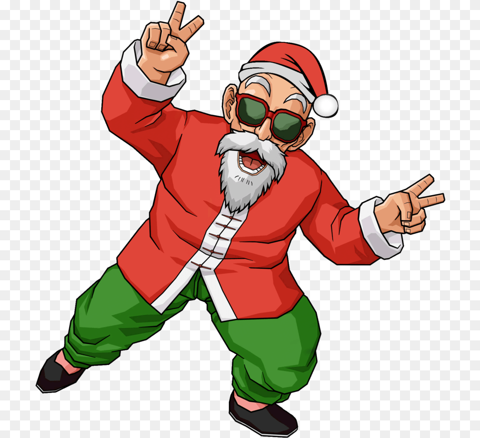 Christmas Time Master Roshi Mr Roshi Dragon Ball Z, Baby, Person, Elf, Face Free Png Download