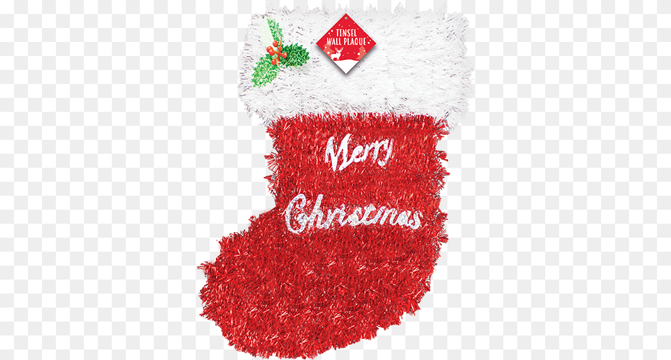 Christmas Tinsel Wall Plaque Calligraphy, Stocking, Hosiery, Clothing, Christmas Decorations Free Transparent Png