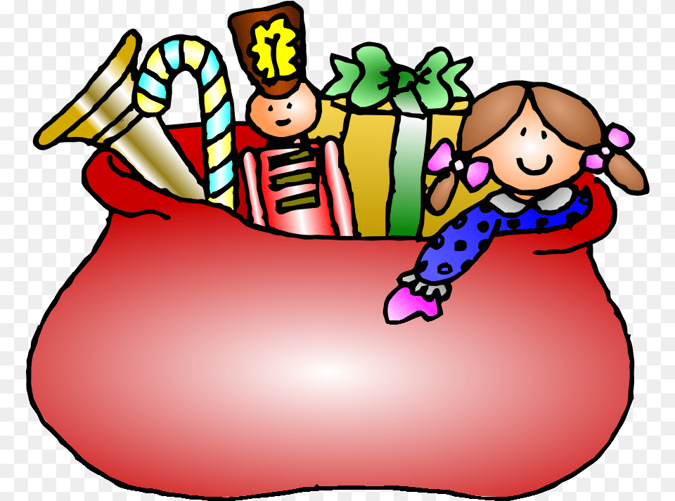 Christmas Toys Clip Art Santa Claus Bag Cartoon, Birthday Cake, Cake, Cream, Dessert Png
