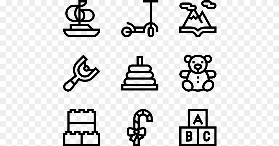 Christmas Toys Railroad Icons, Gray Free Png