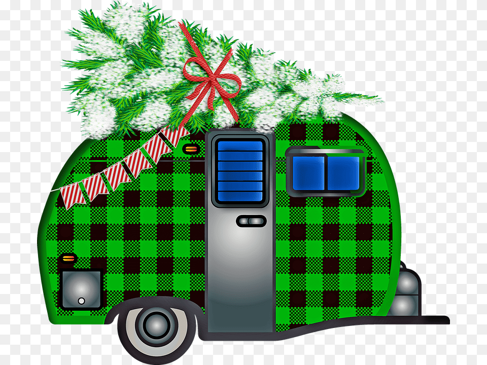 Christmas Trailer Buffalo Plaid Christmas Tree, Car, Transportation, Vehicle, Tartan Png