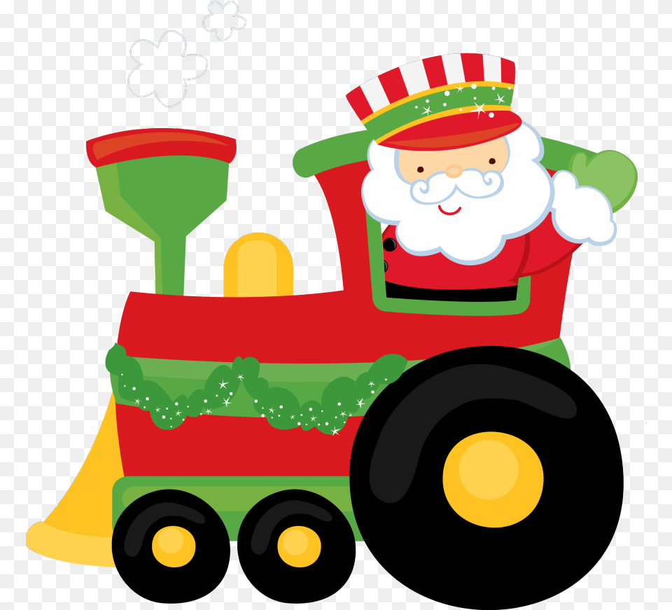 Christmas Train Clipart Santa Train Clip Art Christmas Train Clip Art, Bulldozer, Machine, Grass, Plant Free Png