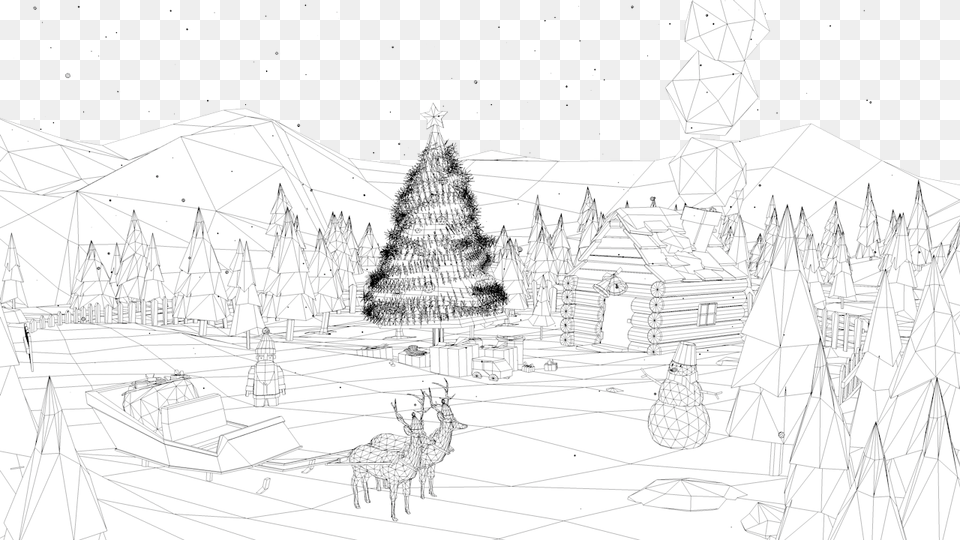 Christmas Tree, Art, Drawing, Doodle, Person Png Image