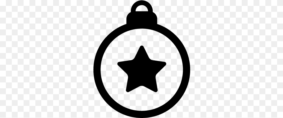 Christmas Tree Ball With A Star Vector Christmas Tree Balls Icon, Gray Free Png Download