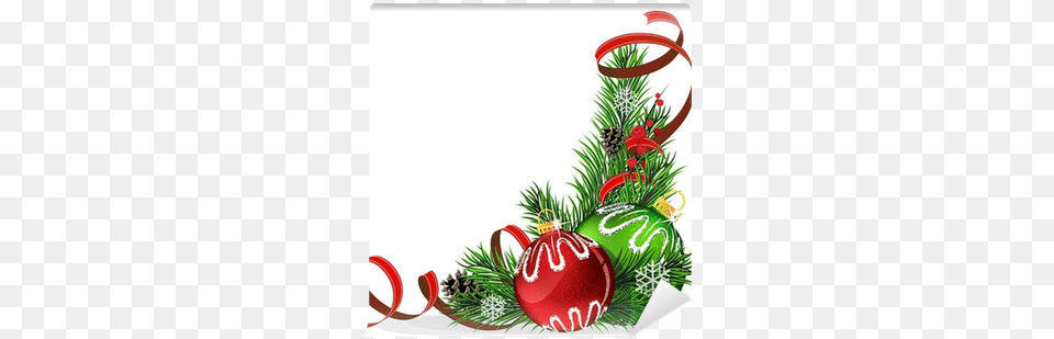 Christmas Tree Balls With Red Ribbon Wall Mural Pixers Vetor Sino E Bola Natal, Christmas Decorations, Festival, Christmas Tree, Ball Free Transparent Png